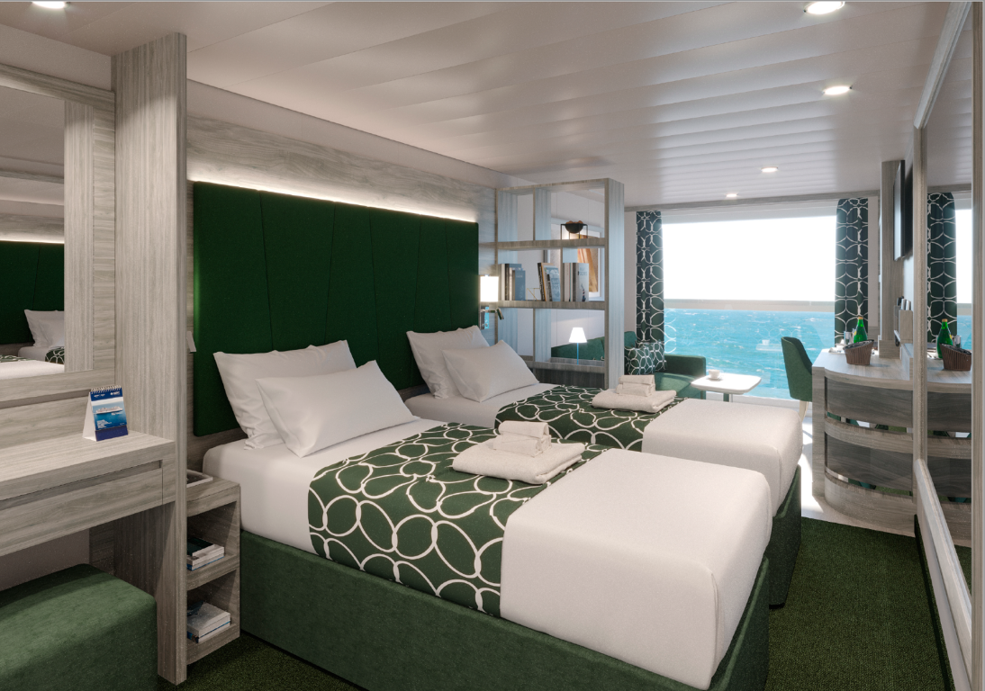 Infinite Ocean view cabins with a panoramic sliding window 1366