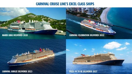 Carnival Corporation encarga un cuarto barco de clase Excel para Carnival Cruise Line